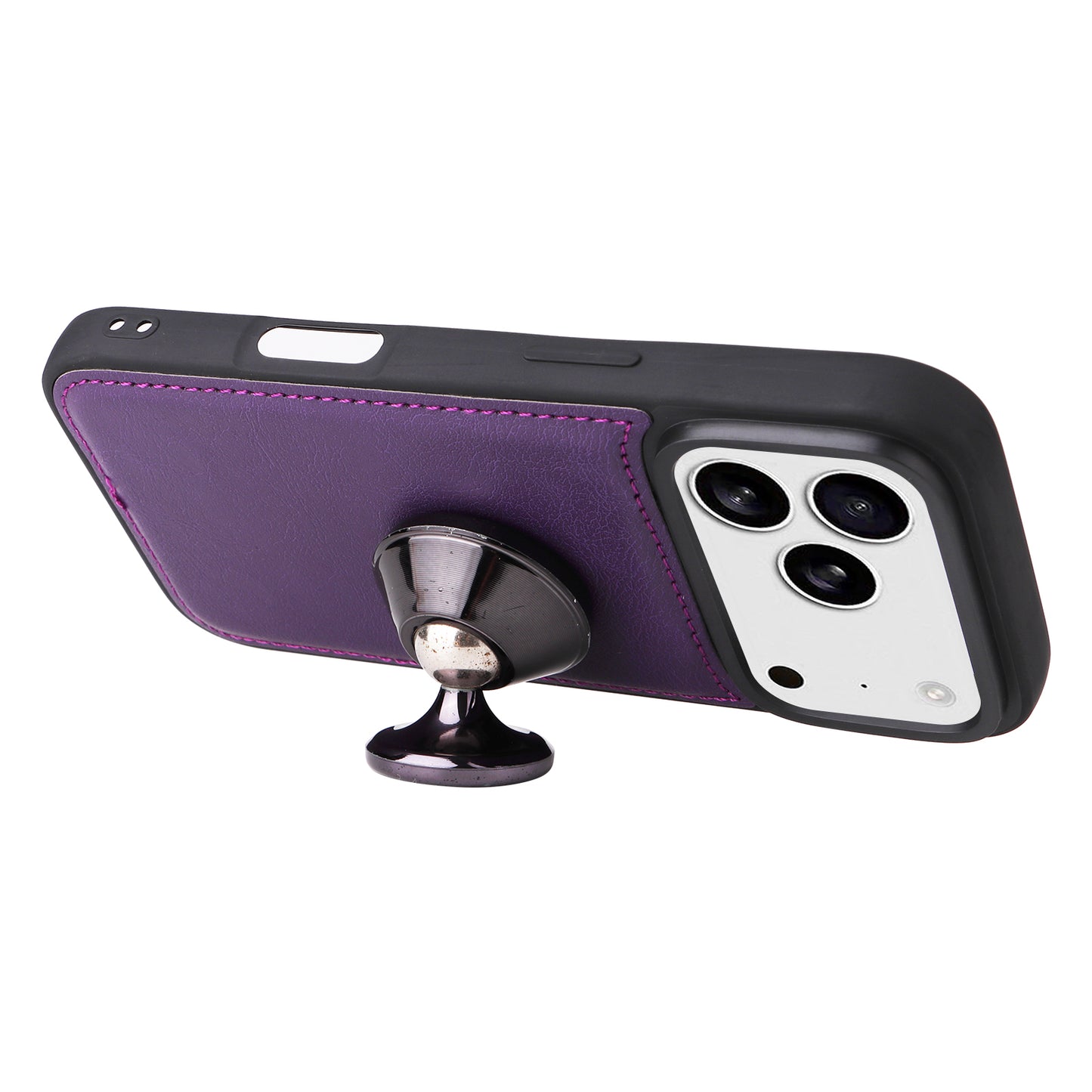 For-iPhone-17-Pro-Case-2-in-1-Detachable-Magnetic-Leather-Wallet-Mobile-Cover-with-Strap-Purple