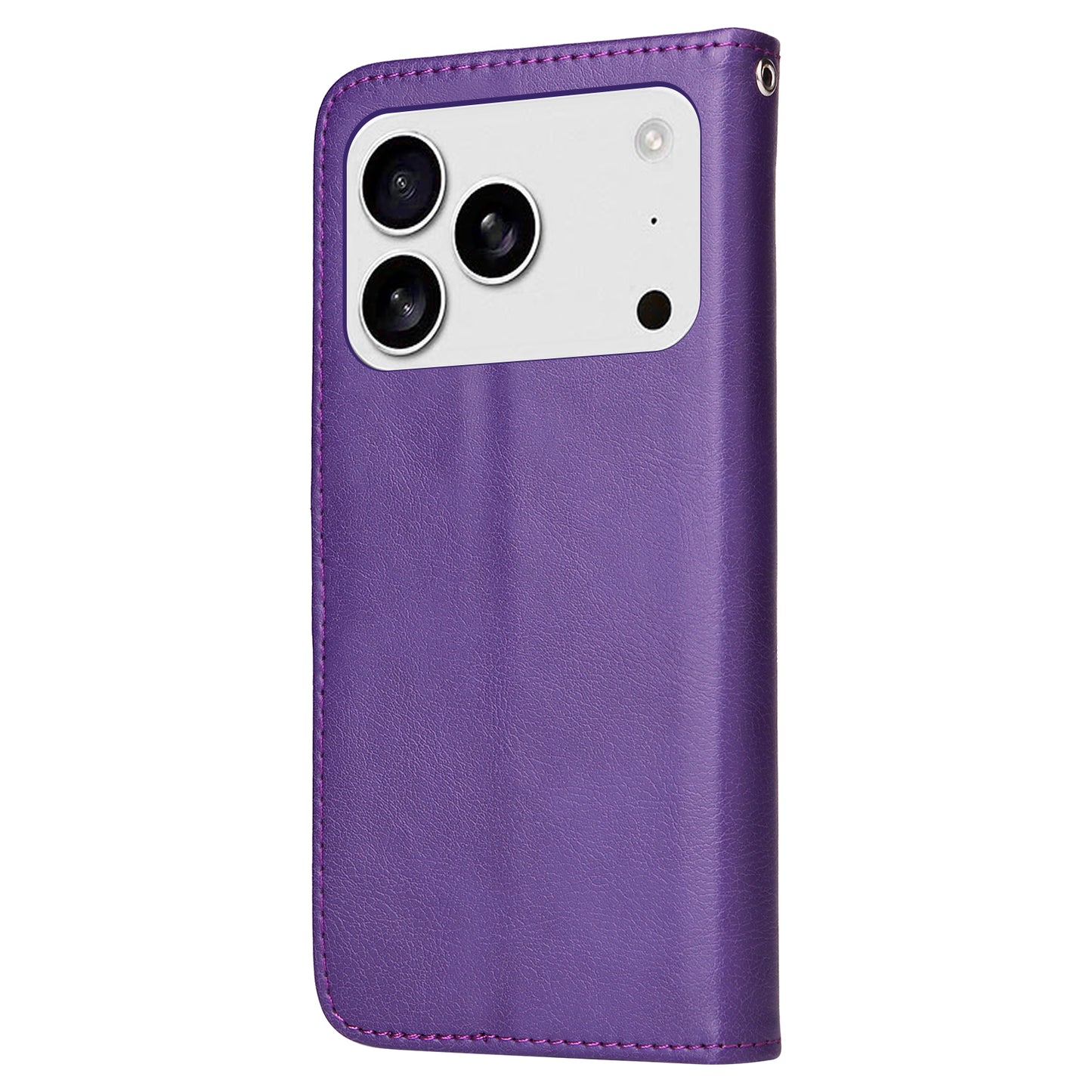 For-iPhone-17-Pro-Case-2-in-1-Detachable-Magnetic-Leather-Wallet-Mobile-Cover-with-Strap-Purple