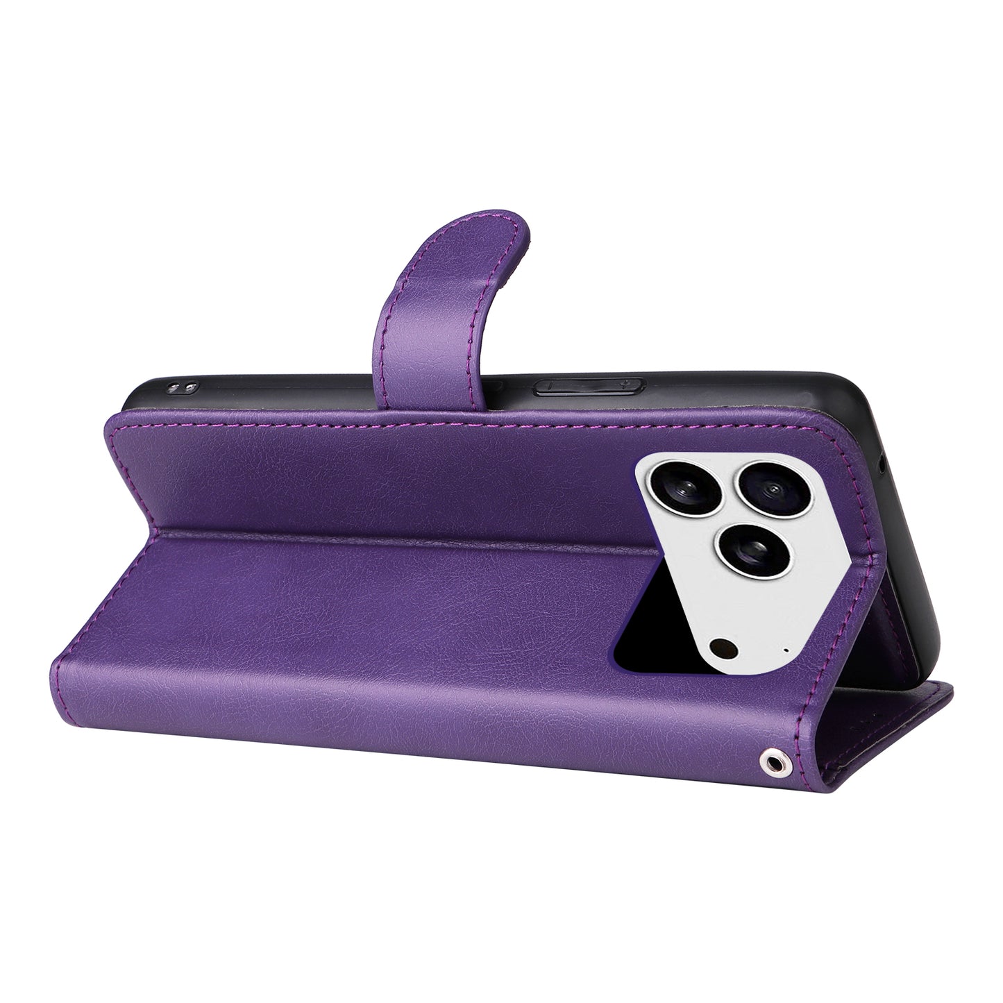 For-iPhone-17-Pro-Case-2-in-1-Detachable-Magnetic-Leather-Wallet-Mobile-Cover-with-Strap-Purple