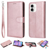 For-iPhone-17-Case-2-in-1-Detachable-Magnetic-Leather-Wallet-Mobile-Cover-with-Strap-Rose-Gold