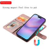 For-iPhone-17-Case-2-in-1-Detachable-Magnetic-Leather-Wallet-Mobile-Cover-with-Strap-Rose-Gold