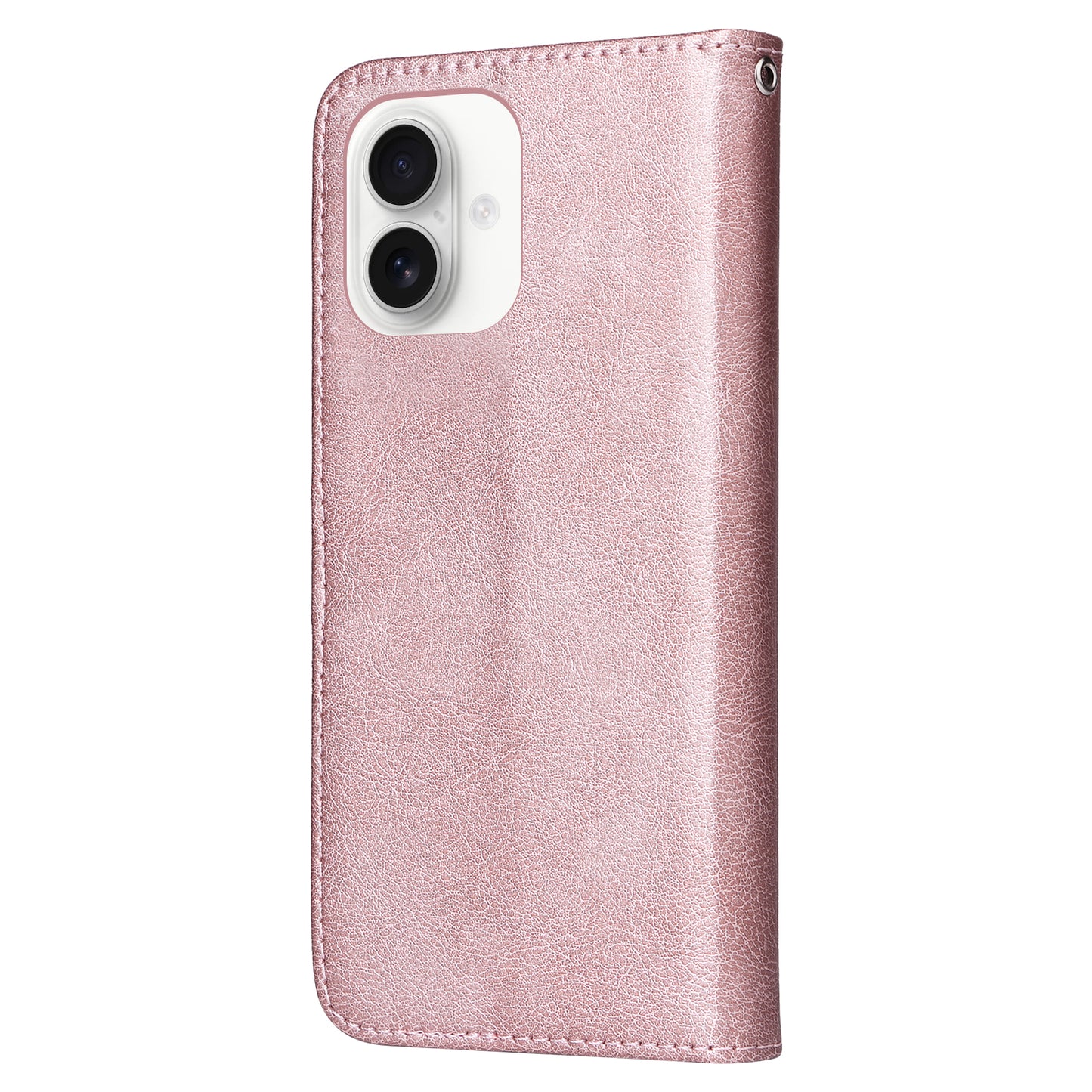 For-iPhone-17-Case-2-in-1-Detachable-Magnetic-Leather-Wallet-Mobile-Cover-with-Strap-Rose-Gold