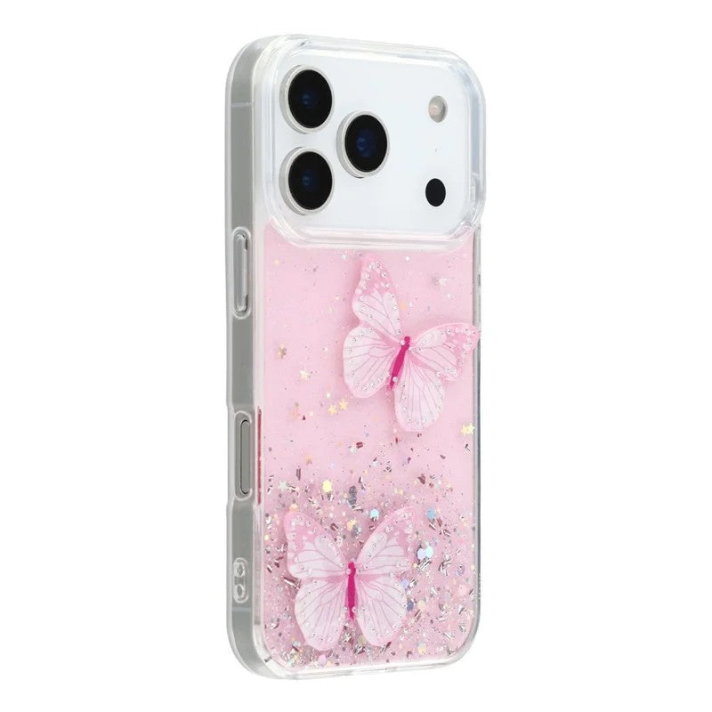 For-iPhone-17-Pro-Max-TPU-Case-WANLONFENG-AW-Series-PVC-Butterfly-Epoxy-Phone-Cover-with-HD-Film-Pink