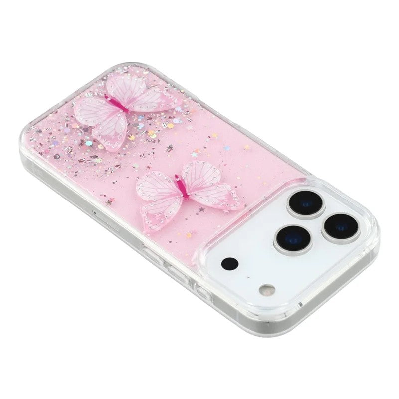 For-iPhone-17-Pro-Max-TPU-Case-WANLONFENG-AW-Series-PVC-Butterfly-Epoxy-Phone-Cover-with-HD-Film-Pink