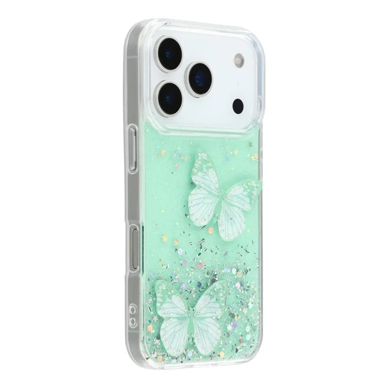 For-iPhone-17-Pro-Max-TPU-Case-WANLONFENG-AW-Series-PVC-Butterfly-Epoxy-Phone-Cover-with-HD-Film-Green