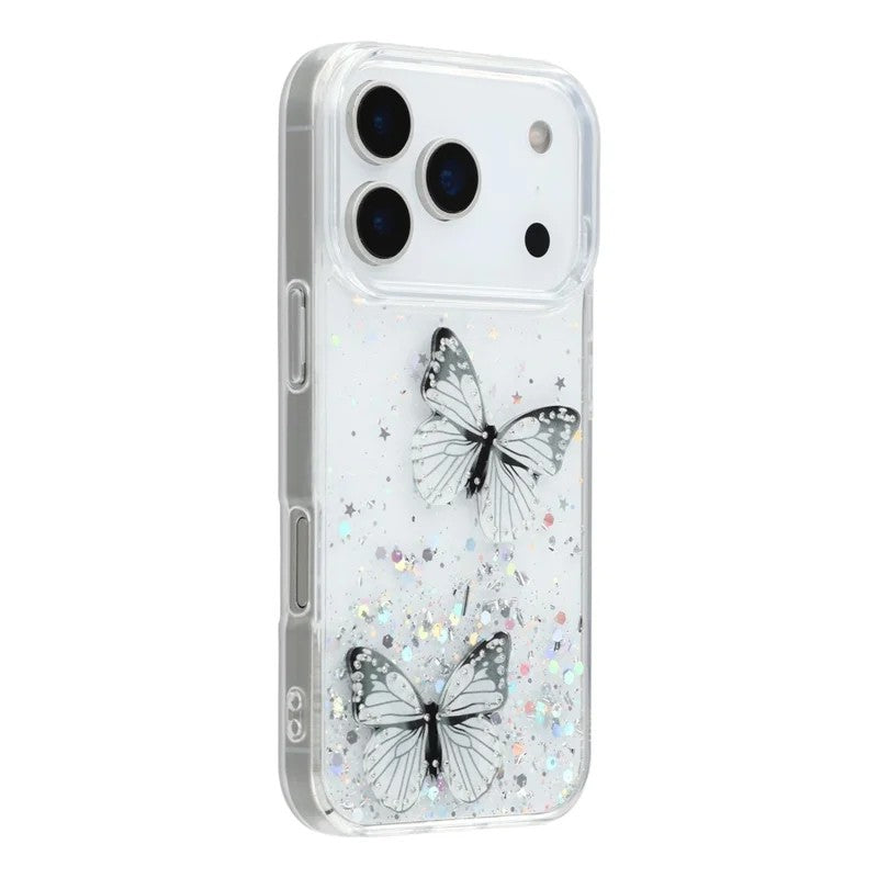 For-iPhone-17-Pro-Max-TPU-Case-WANLONFENG-AW-Series-PVC-Butterfly-Epoxy-Phone-Cover-with-HD-Film-White