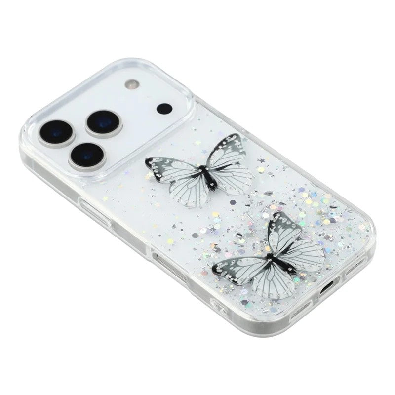 For-iPhone-17-Pro-Max-TPU-Case-WANLONFENG-AW-Series-PVC-Butterfly-Epoxy-Phone-Cover-with-HD-Film-White