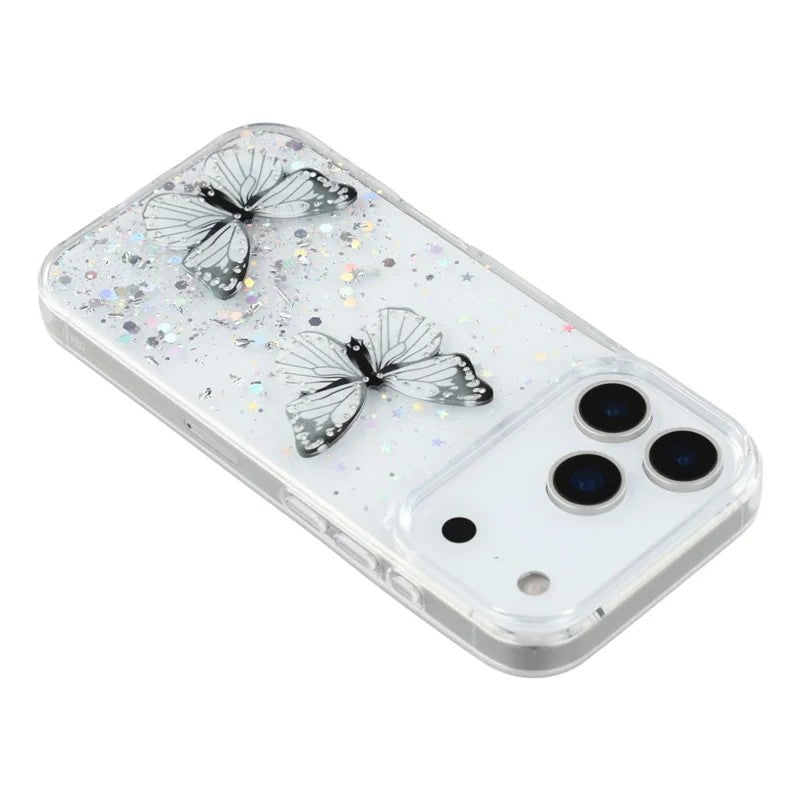 For-iPhone-17-Pro-Max-TPU-Case-WANLONFENG-AW-Series-PVC-Butterfly-Epoxy-Phone-Cover-with-HD-Film-White