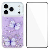 For-iPhone-17-Pro-TPU-Case-WANLONFENG-AW-Series-PVC-Butterfly-Epoxy-Phone-Cover-with-HD-Film-Purple