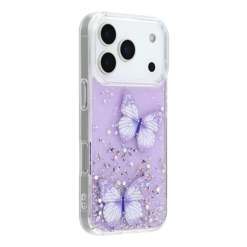 For-iPhone-17-Pro-TPU-Case-WANLONFENG-AW-Series-PVC-Butterfly-Epoxy-Phone-Cover-with-HD-Film-Purple