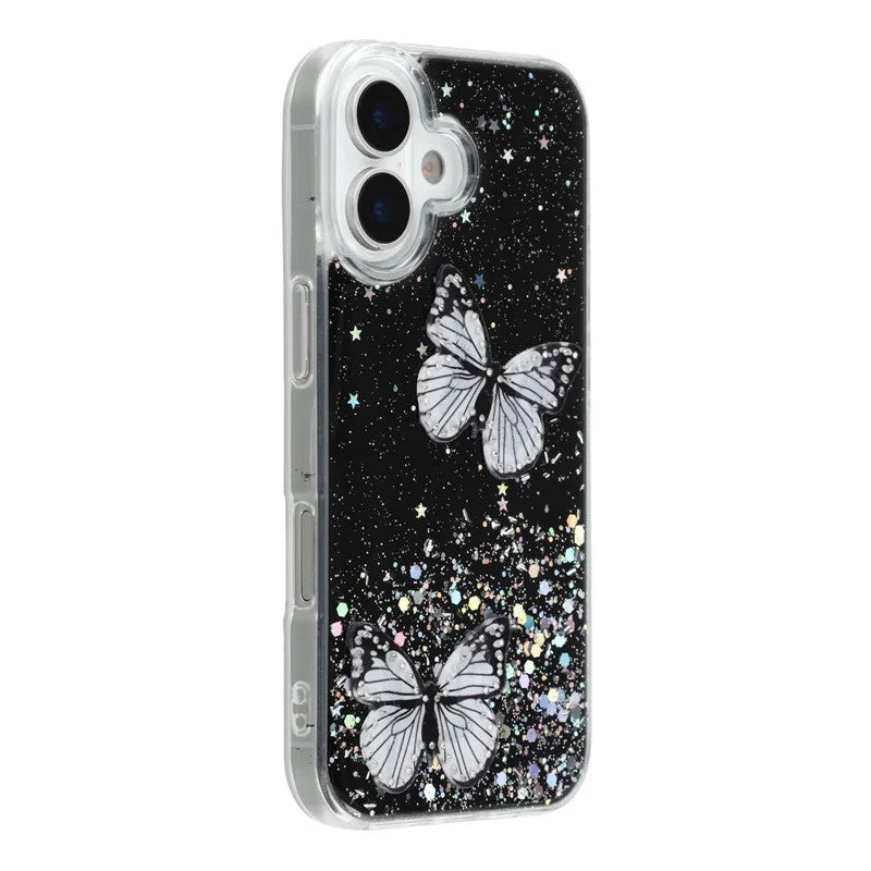 For-iPhone-17-TPU-Case-WANLONFENG-AW-Series-PVC-Butterfly-Epoxy-Phone-Cover-with-HD-Film-Black