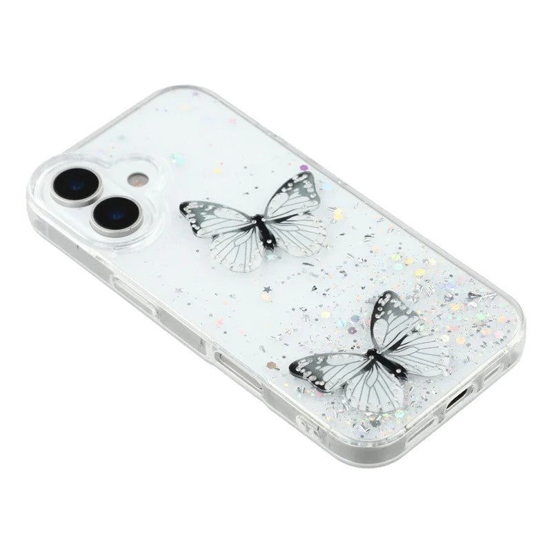 For-iPhone-17-TPU-Case-WANLONFENG-AW-Series-PVC-Butterfly-Epoxy-Phone-Cover-with-HD-Film-White