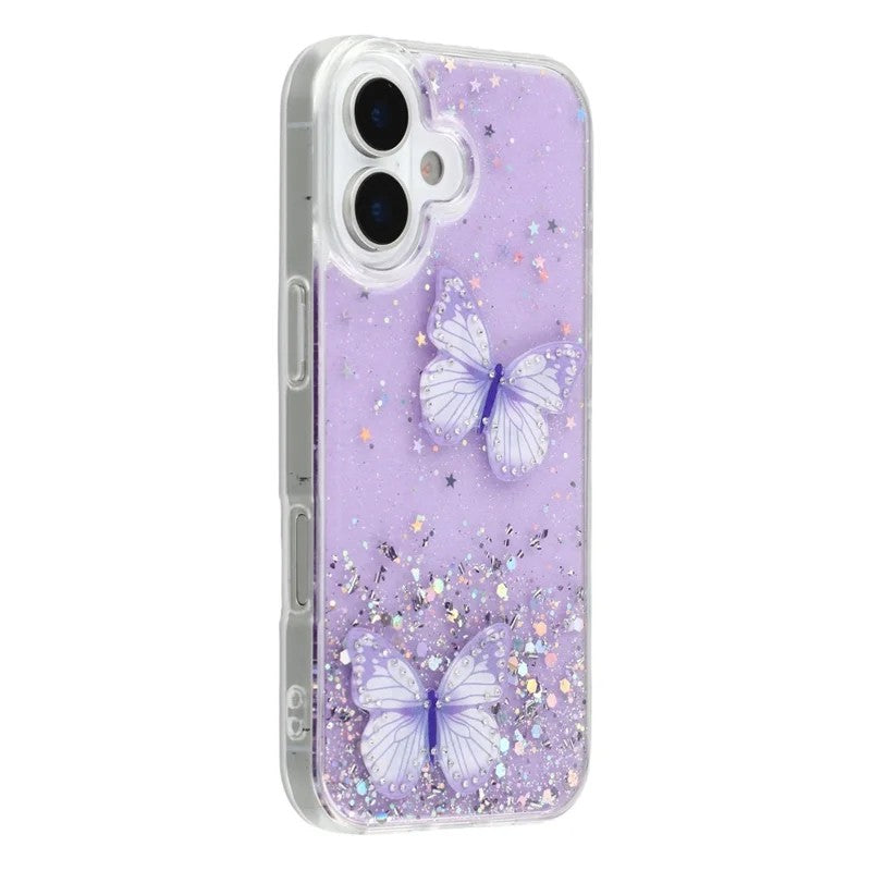 For-iPhone-17-TPU-Case-WANLONFENG-AW-Series-PVC-Butterfly-Epoxy-Phone-Cover-with-HD-Film-Purple