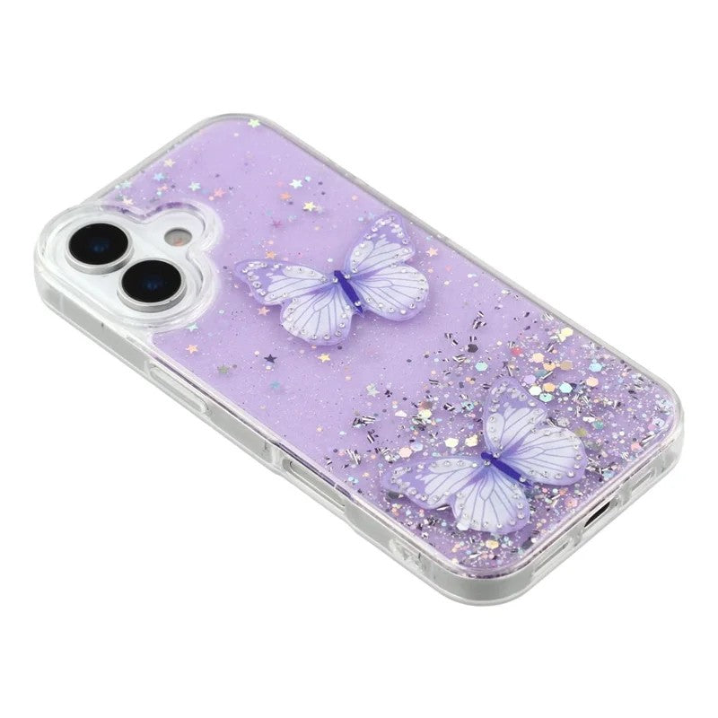 For-iPhone-17-TPU-Case-WANLONFENG-AW-Series-PVC-Butterfly-Epoxy-Phone-Cover-with-HD-Film-Purple