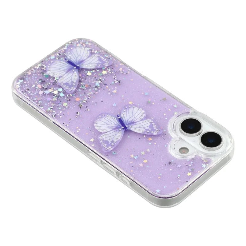 For-iPhone-17-TPU-Case-WANLONFENG-AW-Series-PVC-Butterfly-Epoxy-Phone-Cover-with-HD-Film-Purple