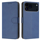 For-iPhone-17-Pro-Leather-Case-Solid-Color-Phone-Cover-with-Wallet-Sapphire