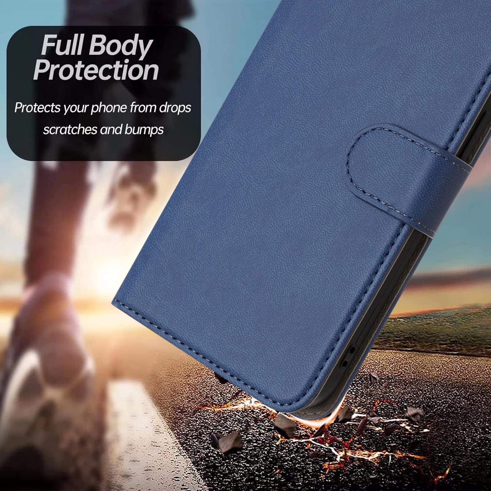 For-iPhone-17-Pro-Leather-Case-Solid-Color-Phone-Cover-with-Wallet-Sapphire