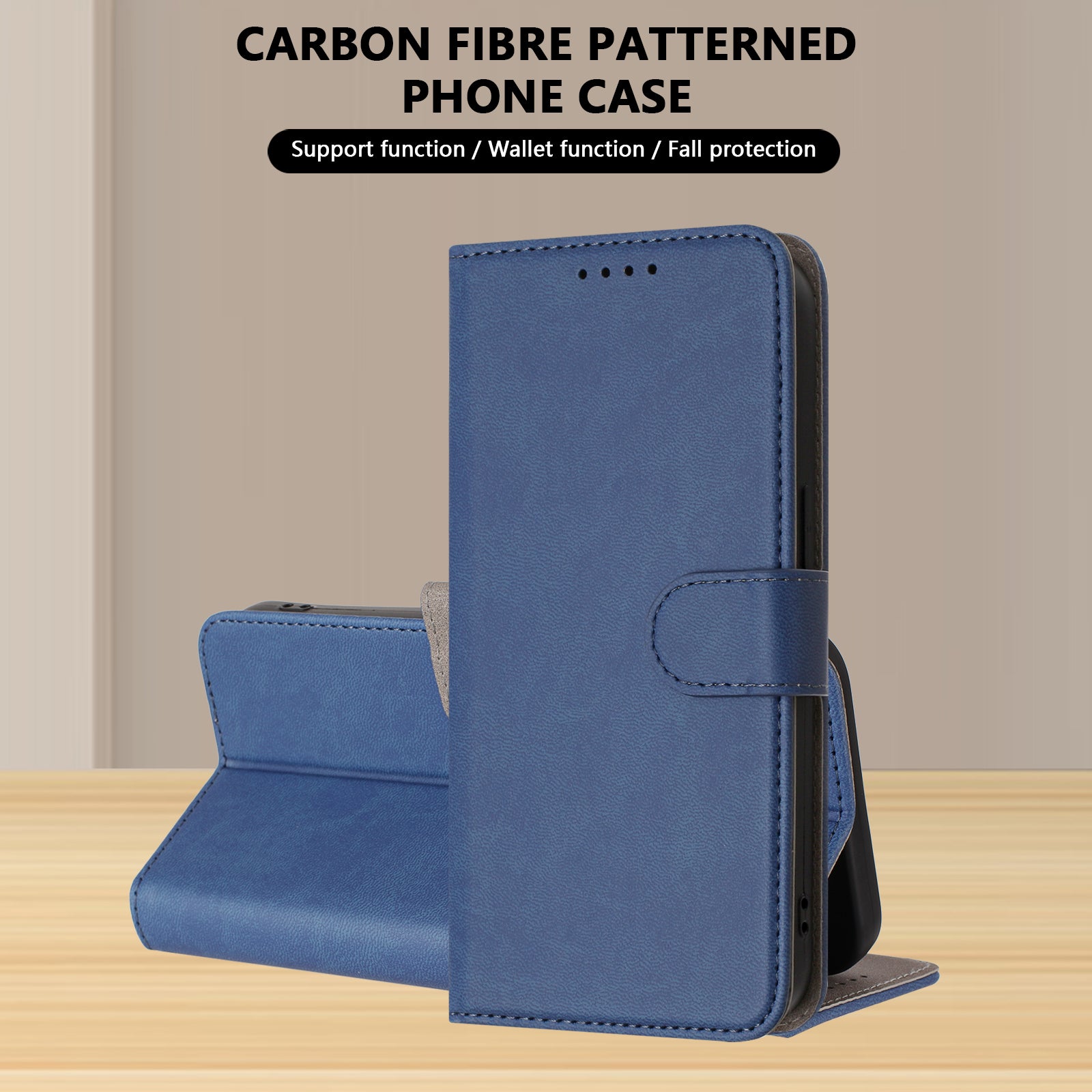 For-iPhone-17-Pro-Leather-Case-Solid-Color-Phone-Cover-with-Wallet-Sapphire