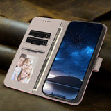 For-iPhone-17-Pro-Max-Leather-Case-Solid-Color-Phone-Cover-with-Wallet-Pink