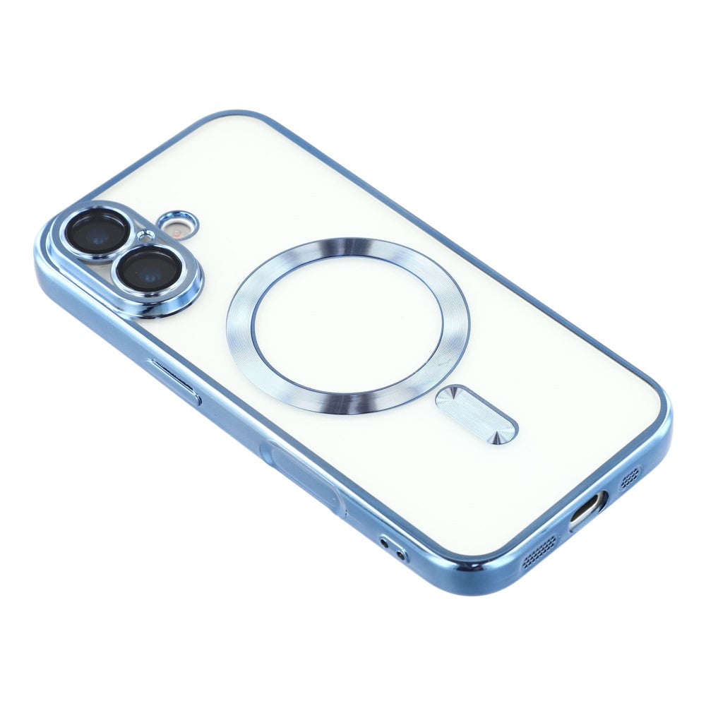 For-iPhone-17-Magnetic-Case-WANLONFENG-Full-Protection-Electroplated-TPU-Cover-with-Tempered-Glass-Blue