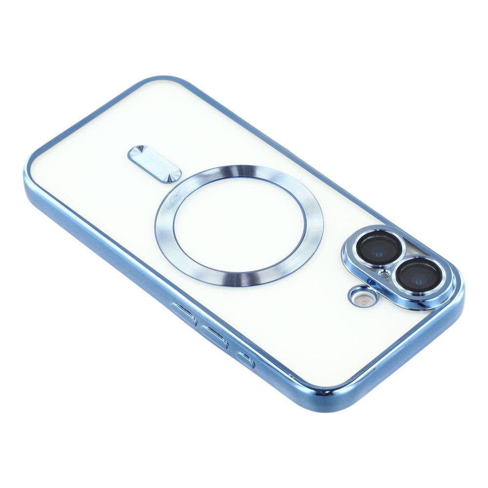 For-iPhone-17-Magnetic-Case-WANLONFENG-Full-Protection-Electroplated-TPU-Cover-with-Tempered-Glass-Blue