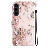 For-Samsung-Galaxy-S25-FE-Wallet-Case-Pattern-Printing-Leather-Stand-Phone-Cover-with-Strap-Pink-Butterfly