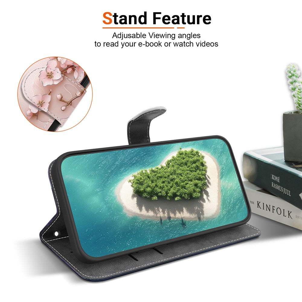 For-Samsung-Galaxy-A56-5G-Wallet-Case-Pattern-Printing-Leather-Stand-Phone-Cover-with-Strap-Pink-Butterfly