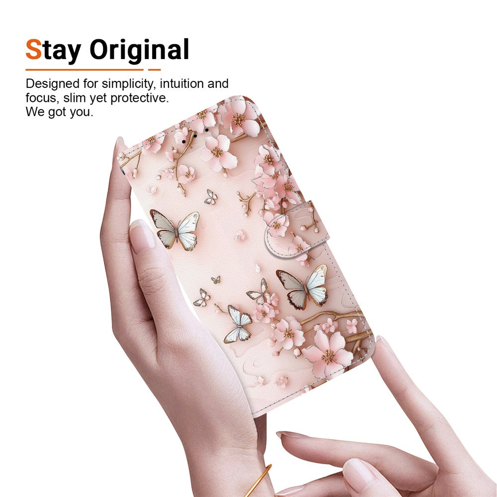 For-Samsung-Galaxy-A56-5G-Wallet-Case-Pattern-Printing-Leather-Stand-Phone-Cover-with-Strap-Pink-Butterfly