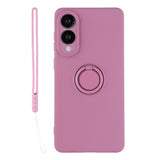 For-Samsung-Galaxy-S25-Edge-Silicone-Case-with-Strap-Ring-Kickstand-Phone-Cover-Purple