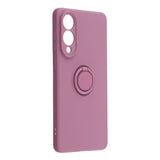 For-Samsung-Galaxy-S25-Edge-Silicone-Case-with-Strap-Ring-Kickstand-Phone-Cover-Purple