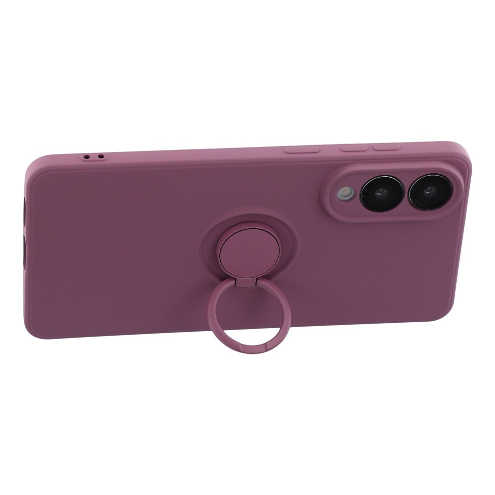 For-Samsung-Galaxy-S25-Edge-Silicone-Case-with-Strap-Ring-Kickstand-Phone-Cover-Purple