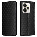 For-Realme-15-Pro-5G-/-15-5G-Case-Wallet-Rhombus-Imprinted-Leather-Phone-Cover-Black