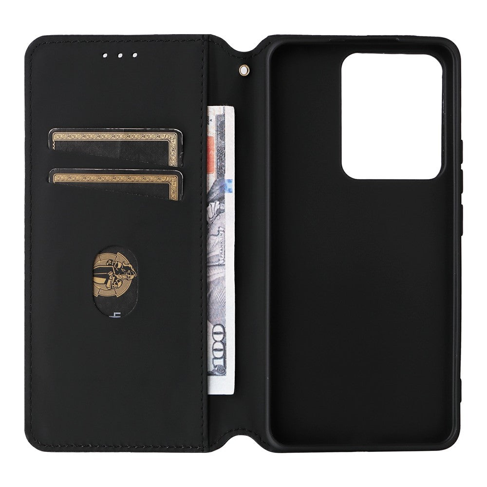 For-Realme-15-Pro-5G-/-15-5G-Case-Wallet-Rhombus-Imprinted-Leather-Phone-Cover-Black