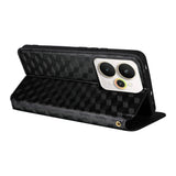 For-Realme-15-Pro-5G-/-15-5G-Case-Wallet-Rhombus-Imprinted-Leather-Phone-Cover-Black