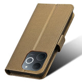 Leather-Wallet-Case-for-Realme-Note-70T-4G-/-Narzo-80-Lite-4G-/-Realme-C71-4G-(India)-Diamond-Texture-Phone-Cover-with-Strap-Brown