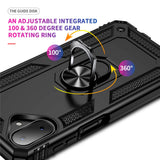 For-Samsung-Galaxy-A07-4G-Case-PC-+-TPU-Phone-Cover-with-Kickstand-Black