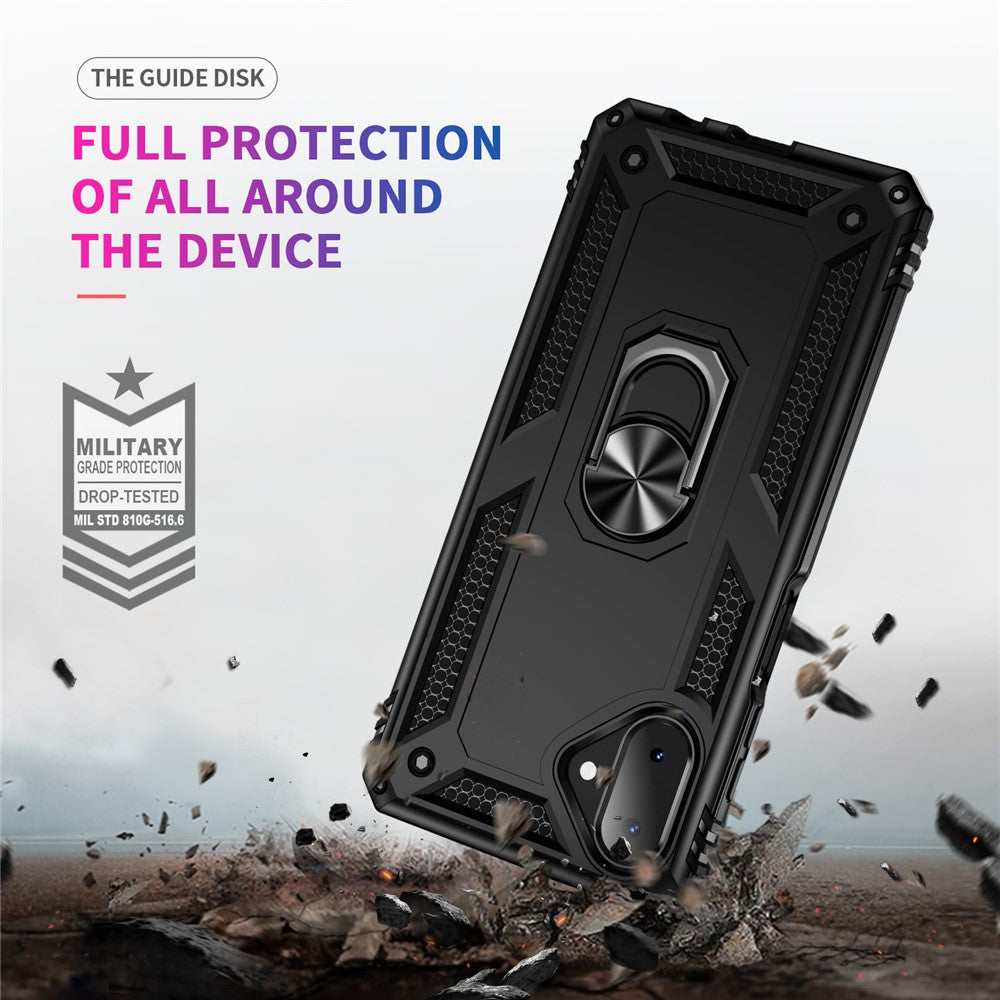 For-Samsung-Galaxy-A07-4G-Case-PC-+-TPU-Phone-Cover-with-Kickstand-Black