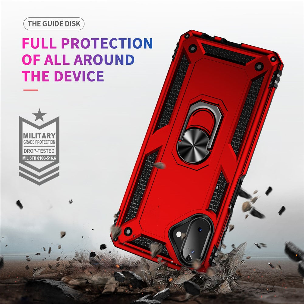 For-Samsung-Galaxy-A07-4G-Case-PC-+-TPU-Phone-Cover-with-Kickstand-Red