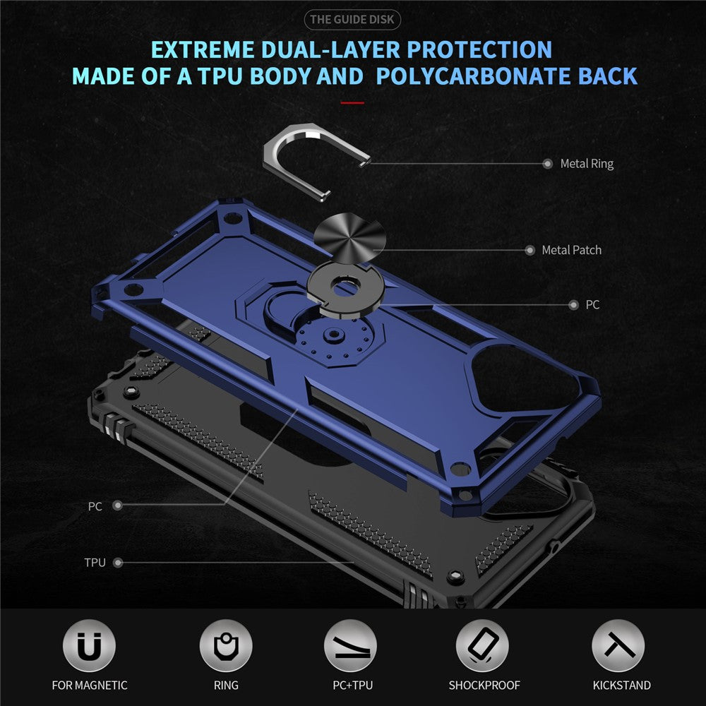 For-Samsung-Galaxy-A07-4G-Case-PC-+-TPU-Phone-Cover-with-Kickstand-Blue