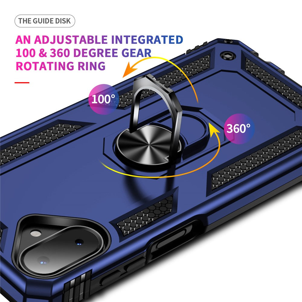 For-Samsung-Galaxy-A07-4G-Case-PC-+-TPU-Phone-Cover-with-Kickstand-Blue