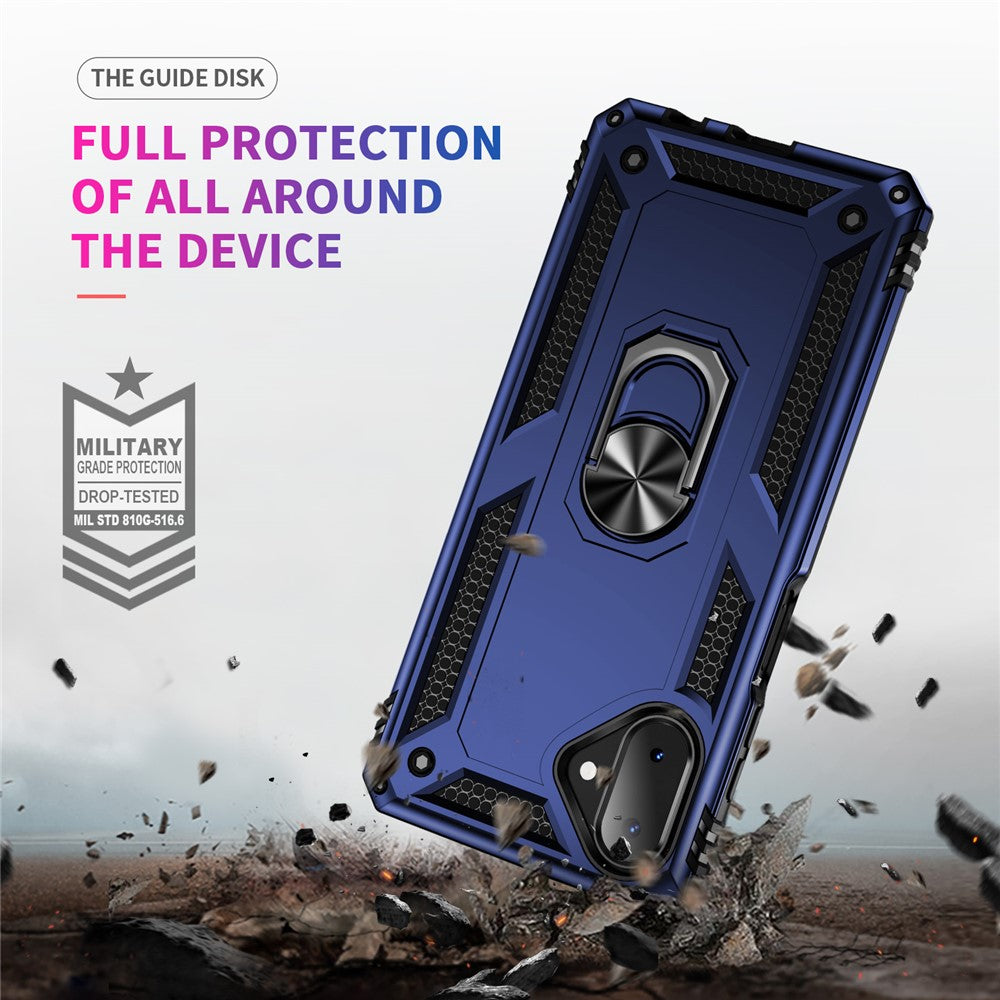 For-Samsung-Galaxy-A07-4G-Case-PC-+-TPU-Phone-Cover-with-Kickstand-Blue