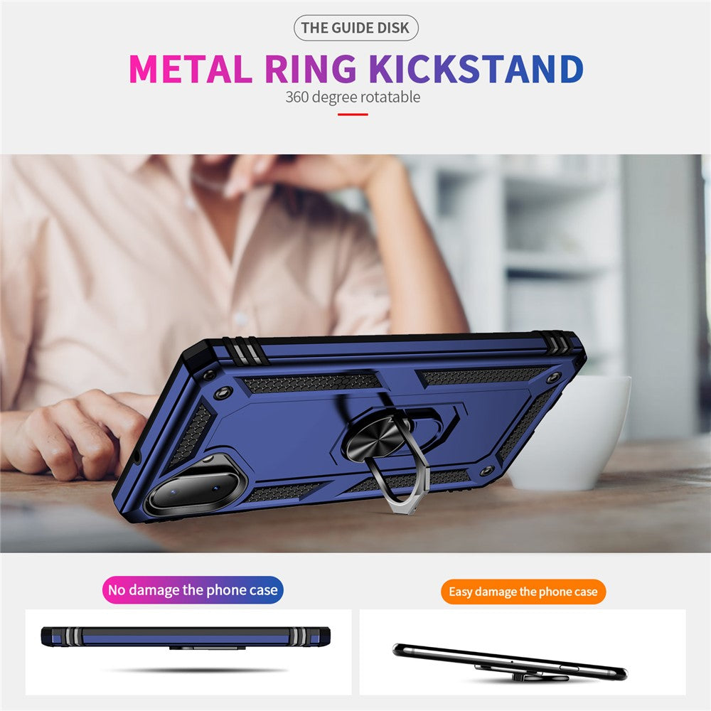 For-Samsung-Galaxy-A07-4G-Case-PC-+-TPU-Phone-Cover-with-Kickstand-Blue