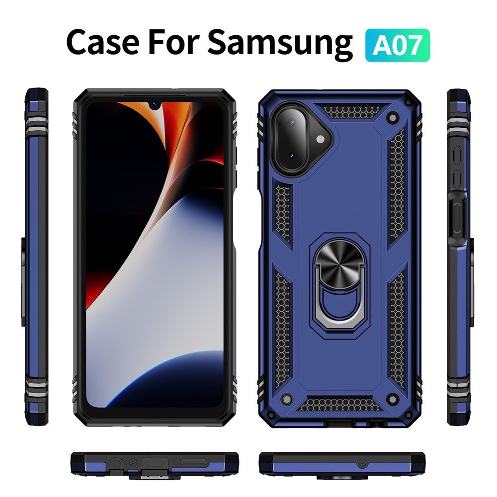 For-Samsung-Galaxy-A07-4G-Case-PC-+-TPU-Phone-Cover-with-Kickstand-Blue