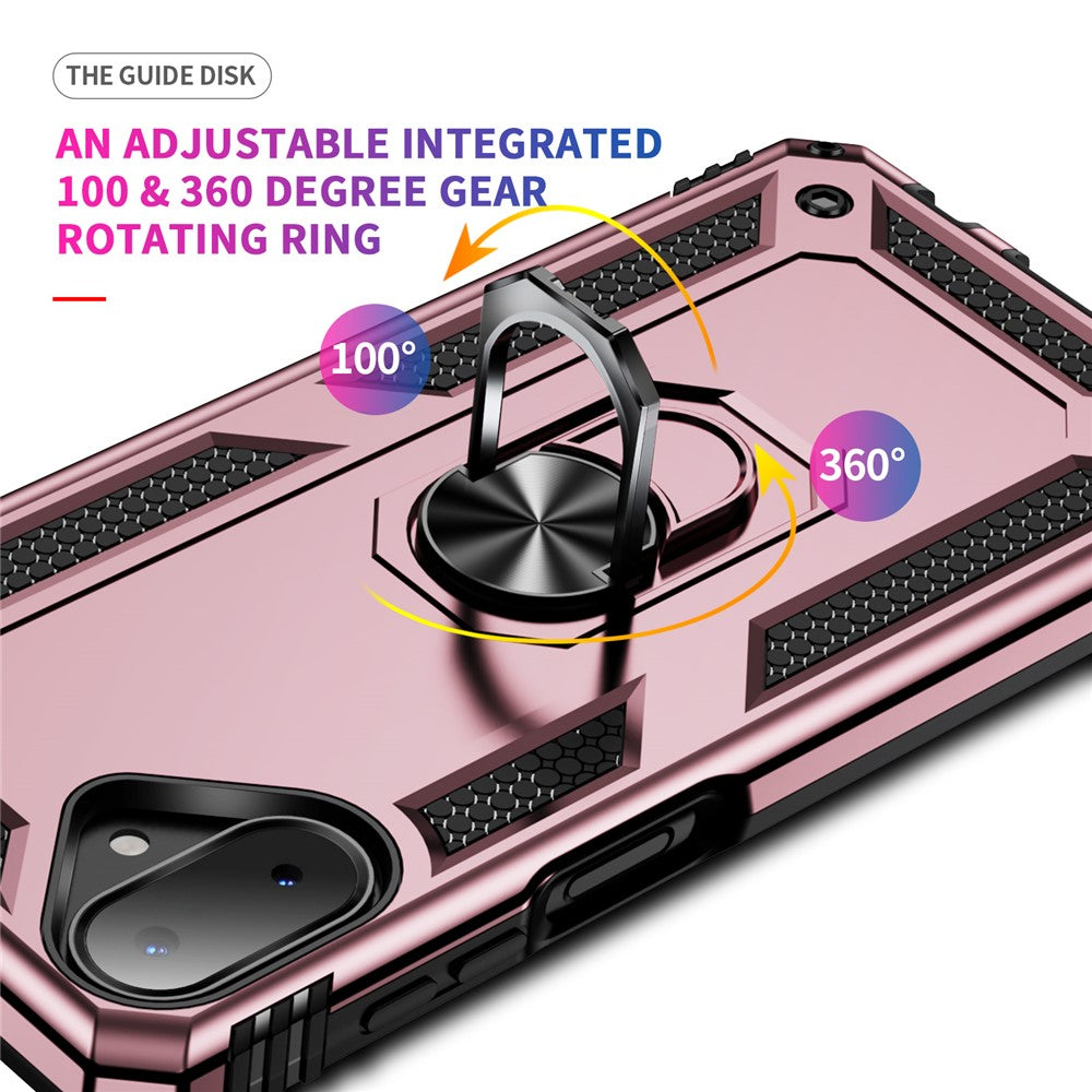 For-Samsung-Galaxy-A07-4G-Case-PC-+-TPU-Phone-Cover-with-Kickstand-Rose-Gold