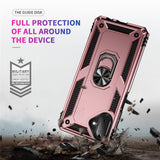 For-Samsung-Galaxy-A07-4G-Case-PC-+-TPU-Phone-Cover-with-Kickstand-Rose-Gold