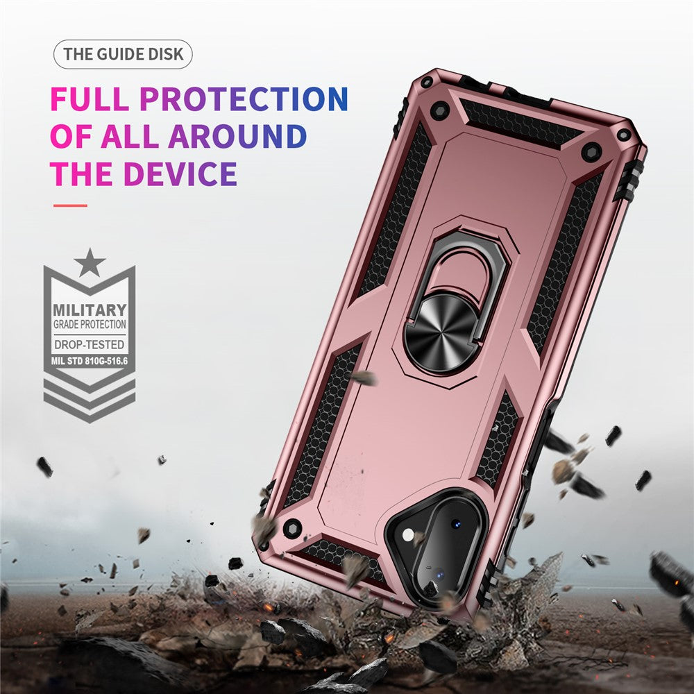 For-Samsung-Galaxy-A07-4G-Case-PC-+-TPU-Phone-Cover-with-Kickstand-Rose-Gold