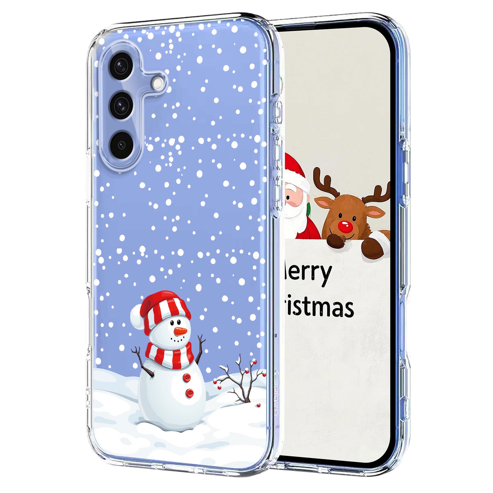For-Samsung-Galaxy-A56-5G-Case-Christmas-Themed-Pattern-Printing-TPU-Phone-Back-Cover-Christmas-Snowman