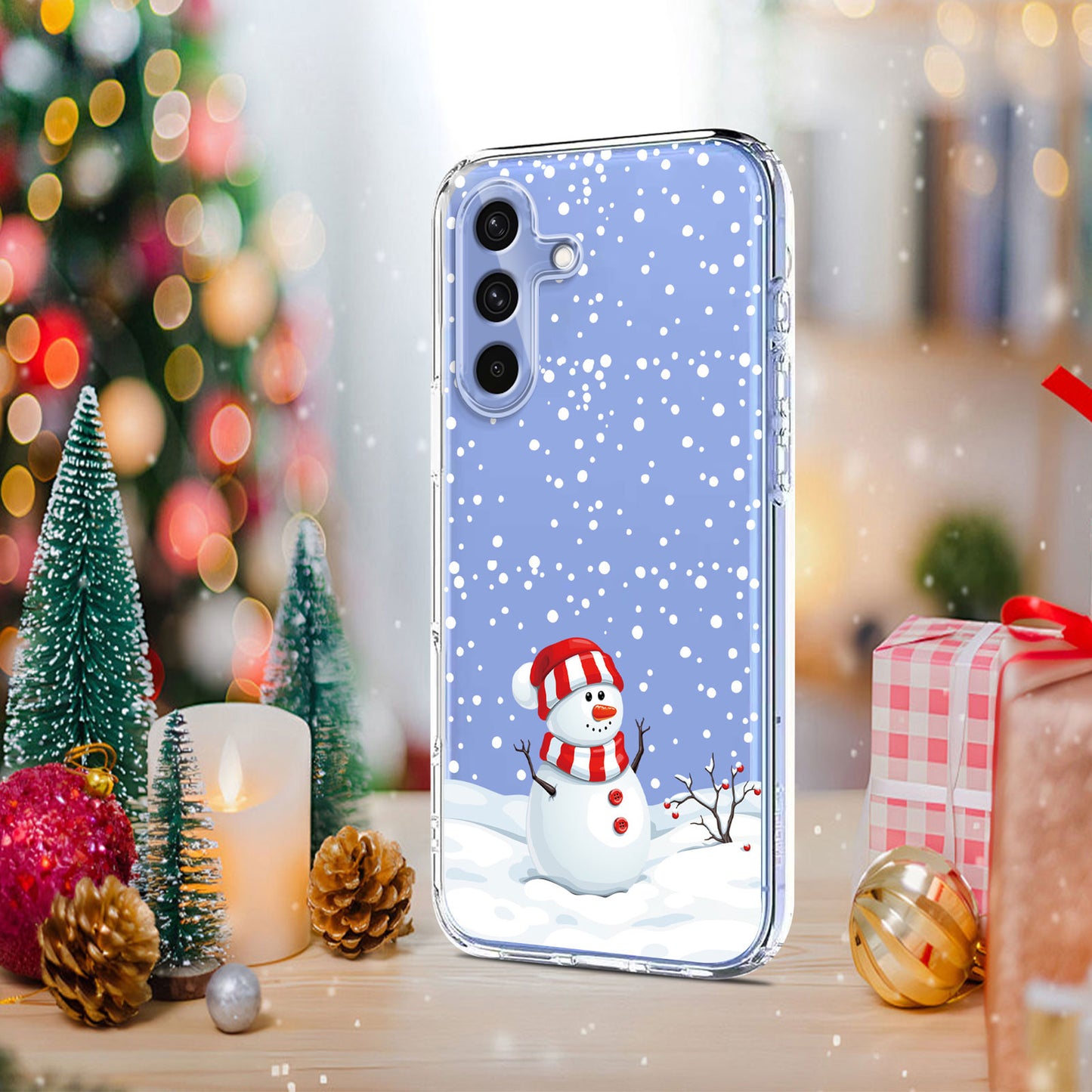 For-Samsung-Galaxy-A56-5G-Case-Christmas-Themed-Pattern-Printing-TPU-Phone-Back-Cover-Christmas-Snowman