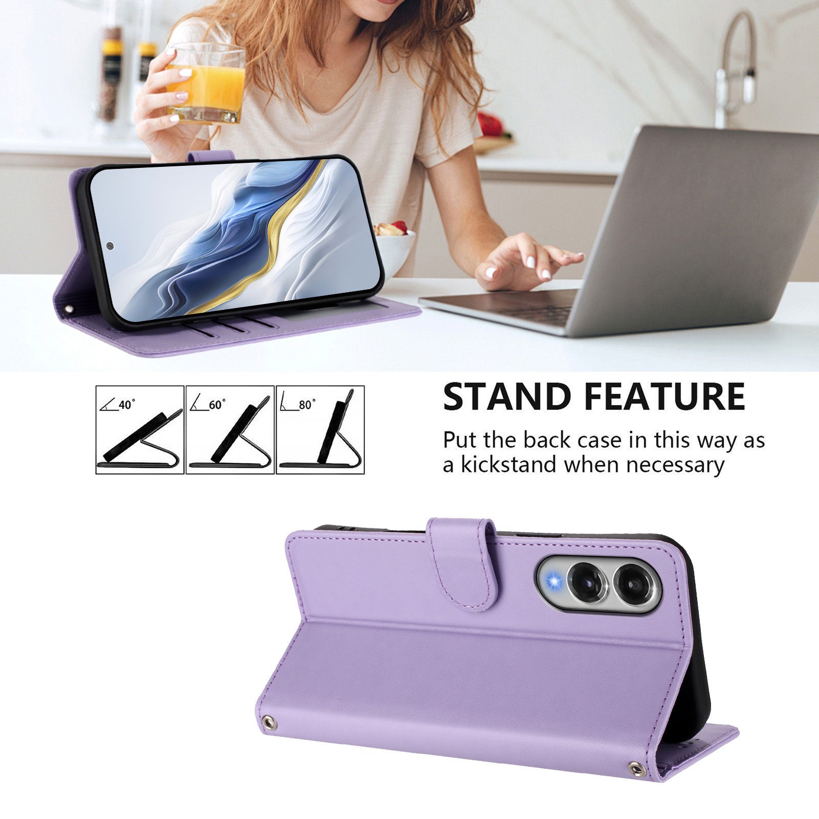 For-Samsung-Galaxy-S25-Edge-Wallet-Case-with-Wrist-Strap-Love-Cat-Pattern-Imprint-Leather-Phone-Cover-Light-Purple