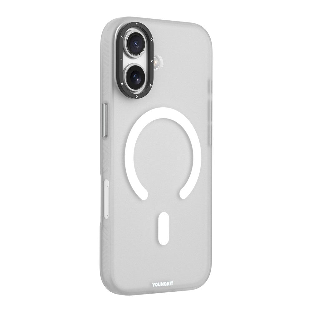 YOUNGKIT-For-iPhone-17-Matte-Case-Compatible-with-MagSafe-PET-TPU-Phone-Cover-White